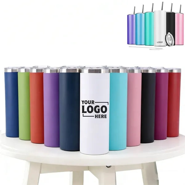 Stainless Steel Skinny Tumbler with straw