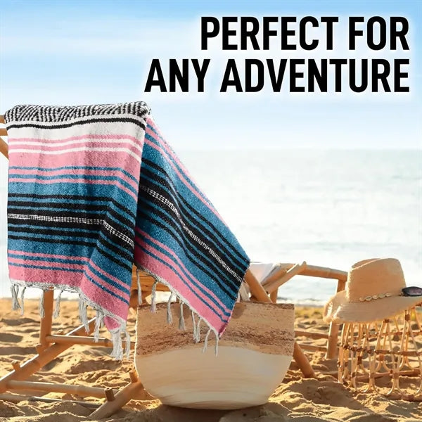 Mexican Striped Handwoven Oversized Blanket