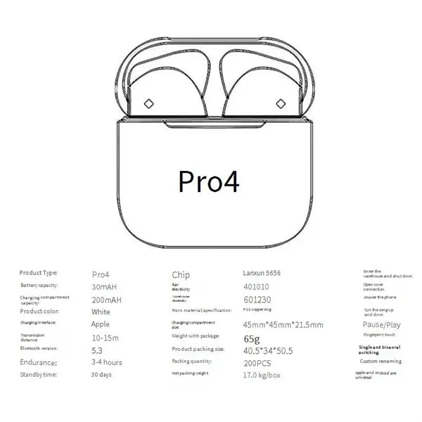 Pro4 wireless earbuds