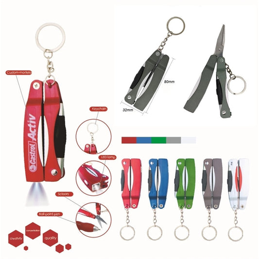 Folding Scissors Flashlight Ballpoint Pen