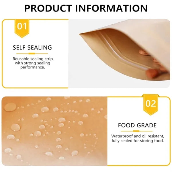 Resealable Kraft Paper Food Bag