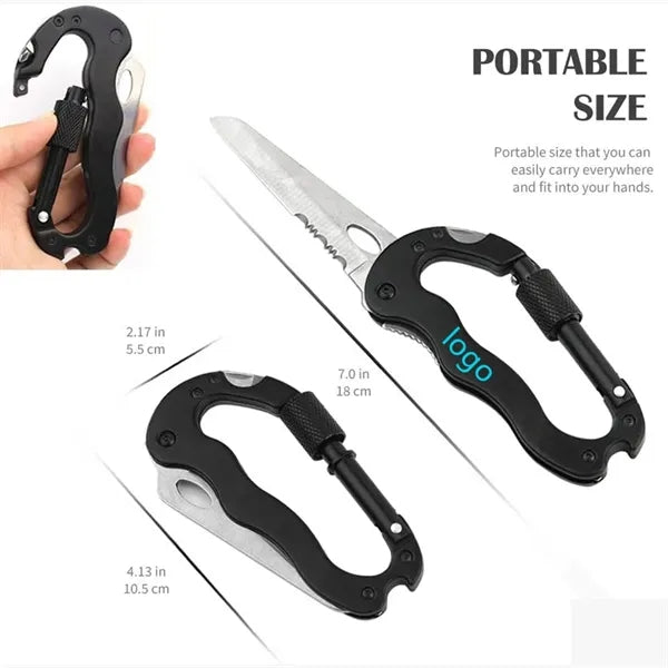 Outdoor Carabiner Pocket Knife Keychain