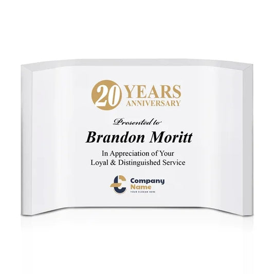 Freestanding Horizontal Curved Award Frame