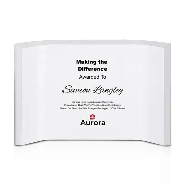 Freestanding Horizontal Curved Award Frame
