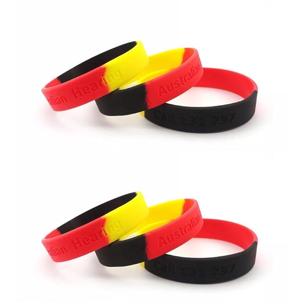 Multi-Color Debossed Silicone Bracelet