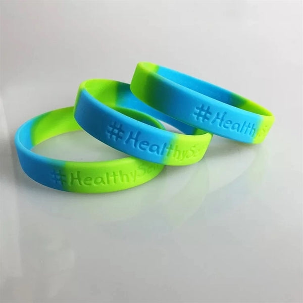Multi-Color Debossed Silicone Bracelet