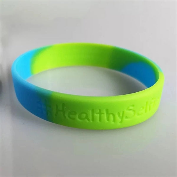 Multi-Color Debossed Silicone Bracelet