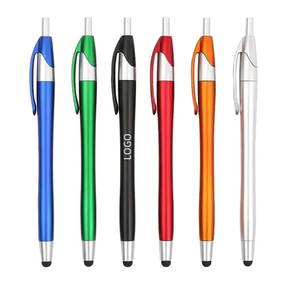 Pen and Stylus Click-action Metallic Ballpoint Pen