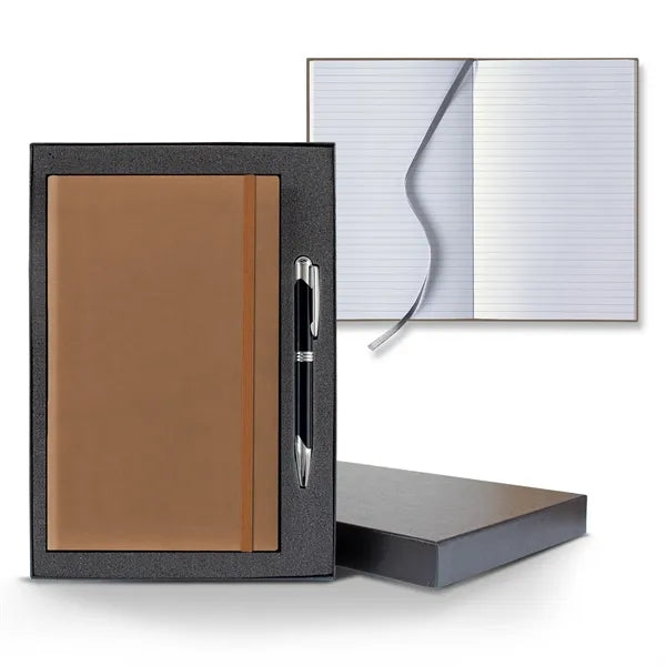 Tucson Banded Medio Lined White Page Journal Gift Set