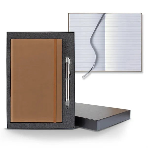 Tucson Banded Medio Lined White Page Journal Gift Set