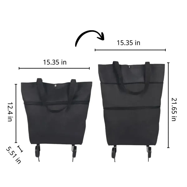 Portable foldable groceries shopping cart bag with wheels