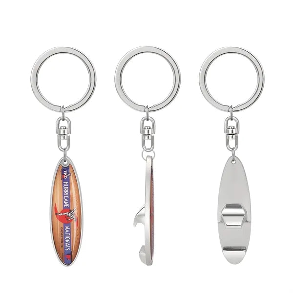 Surfboard Zinc Alloy Bottle Opener Keychain 0.6"x4.7"