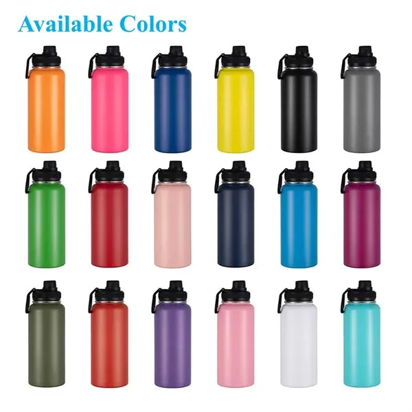 32oz Stainless Steel Water Bottle Tumbler with Handle Rope