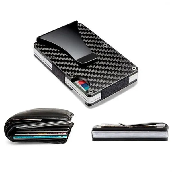 RFID Blocking Carbon Fiber Wallet Slim Credit Card Holder