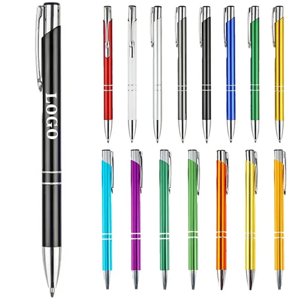 Metal Press Type Retractable Ballpoint Pen for Office