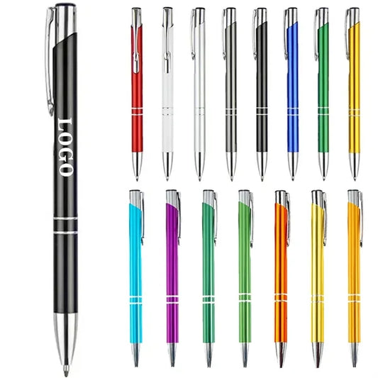 Metal Press Type Retractable Ballpoint Pen for Office