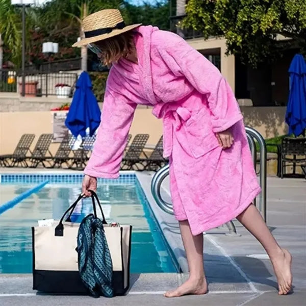 Initial Canvas Beach Tote Bag
