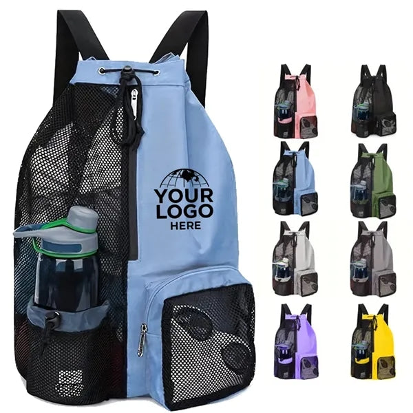 Waterproof Mesh Drawstring Gym Swimming Sports Backpack