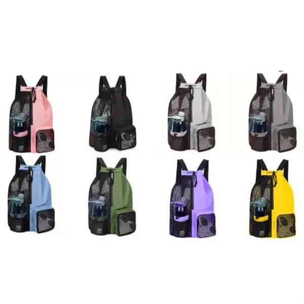 Waterproof Mesh Drawstring Gym Swimming Sports Backpack