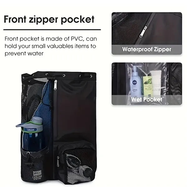 Waterproof Mesh Drawstring Gym Swimming Sports Backpack