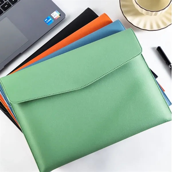 PU Leather A4 Office File Folder with Magnetic Buckle