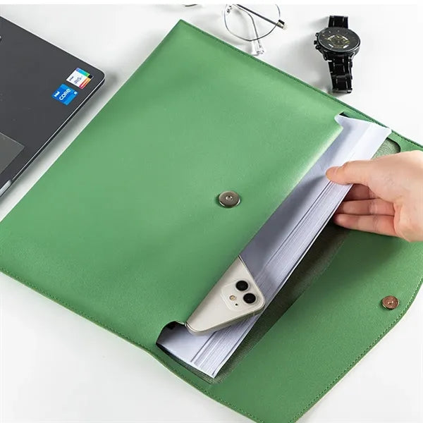 PU Leather A4 Office File Folder with Magnetic Buckle