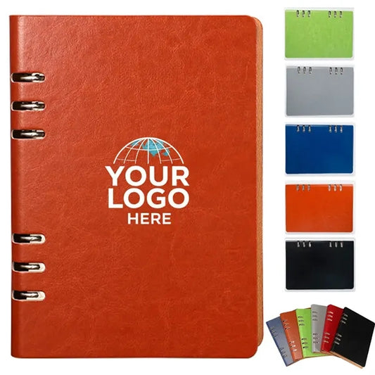 PU Leather Lined Spiral Journal Notebook for Writing