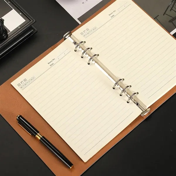 PU Leather Lined Spiral Journal Notebook for Writing