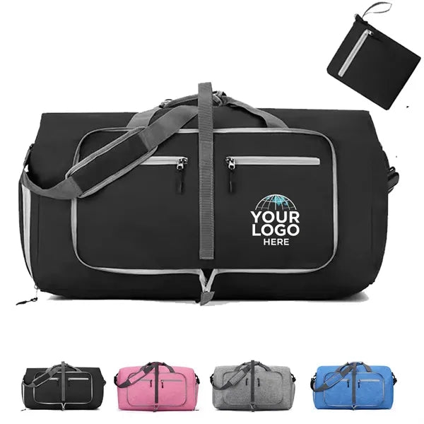 Foldable Travel Duffel Gym Bag with Shoe Compartment