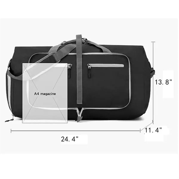 Foldable Travel Duffel Gym Bag with Shoe Compartment