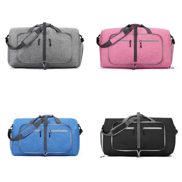 Foldable Travel Duffel Gym Bag with Shoe Compartment