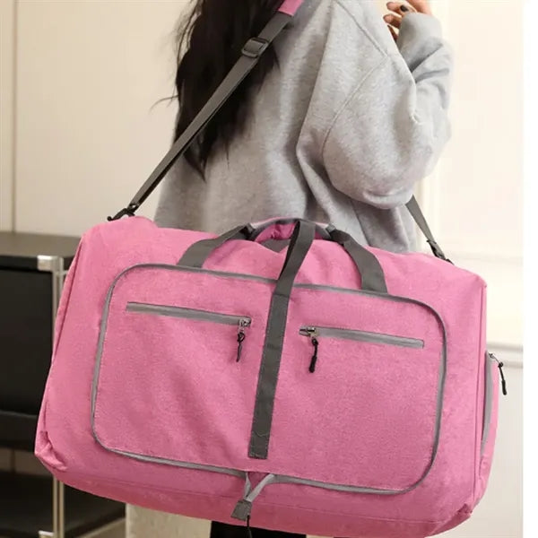 Foldable Travel Duffel Gym Bag with Shoe Compartment