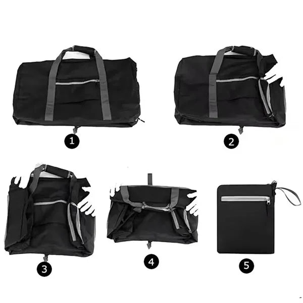 Foldable Travel Duffel Gym Bag with Shoe Compartment