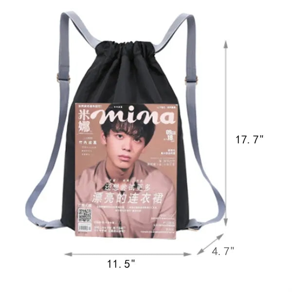 Waterproof Drawstring Sports Backpack with Zipper