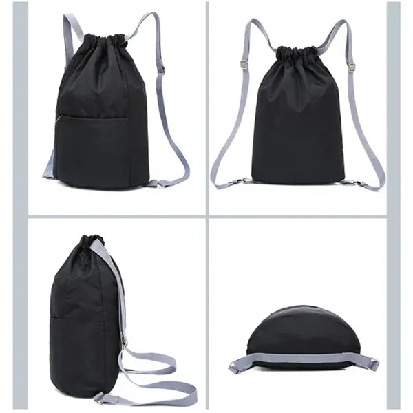 Waterproof Drawstring Sports Backpack with Zipper