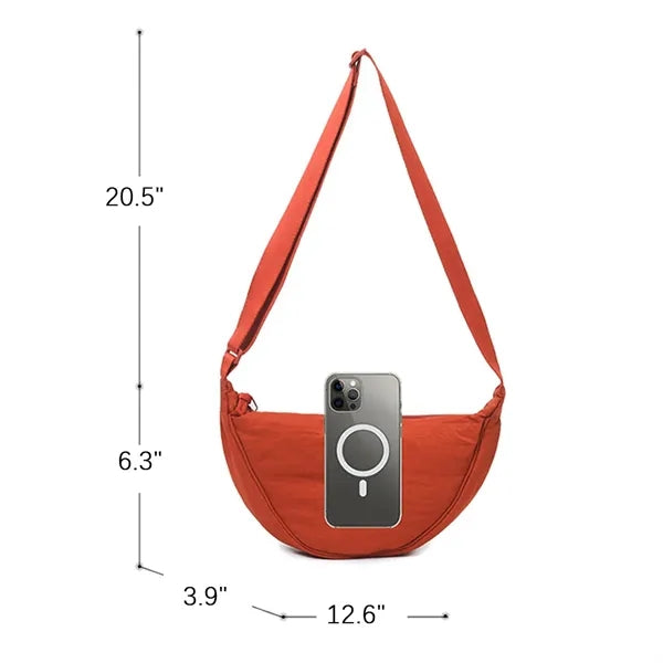 Nylon Shoulder Crossbody Bag with Adjustable Strap and Zip