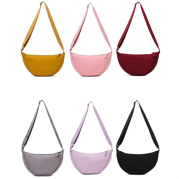 Nylon Shoulder Crossbody Bag with Adjustable Strap and Zip