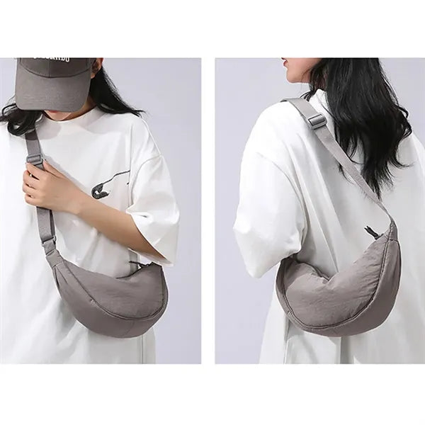 Nylon Shoulder Crossbody Bag with Adjustable Strap and Zip