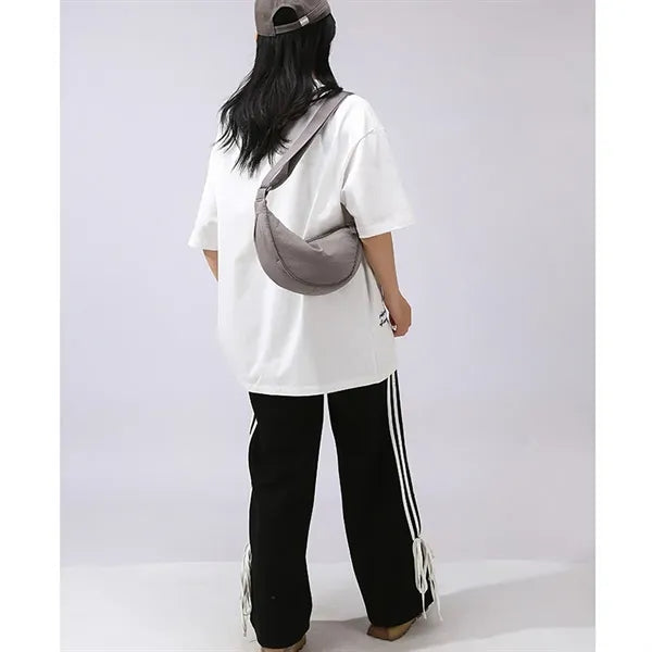 Nylon Shoulder Crossbody Bag with Adjustable Strap and Zip