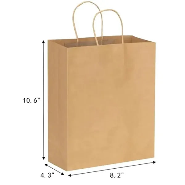 Kraft Brown Paper Shopping Party Gift Bags With Handles