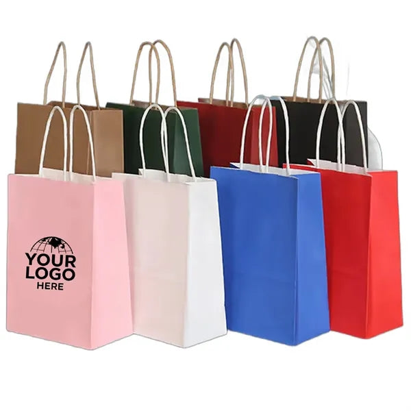 Kraft Brown Paper Shopping Party Gift Bags With Handles