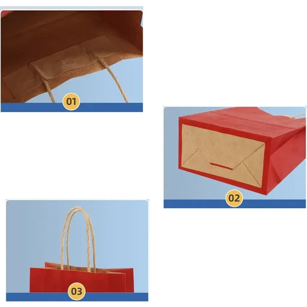 Kraft Brown Paper Shopping Party Gift Bags With Handles
