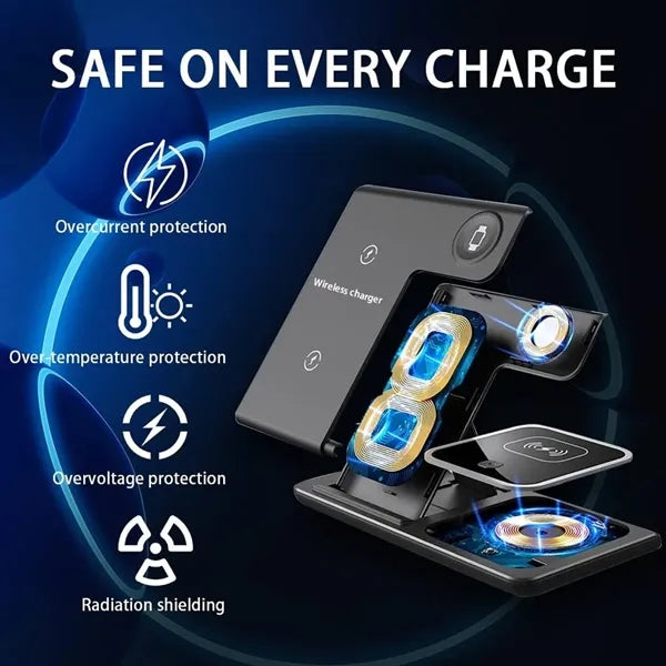 3 in 1 Foldable Wireless Charger Charging Station