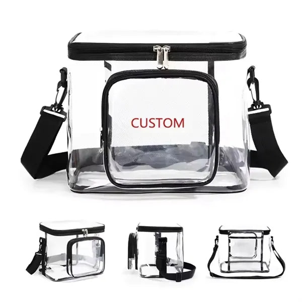 Clear Lunch Bag Plastic Transparent Tote Work Office Picnic