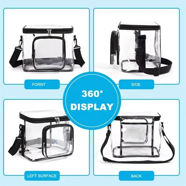 Clear Lunch Bag Plastic Transparent Tote Work Office Picnic