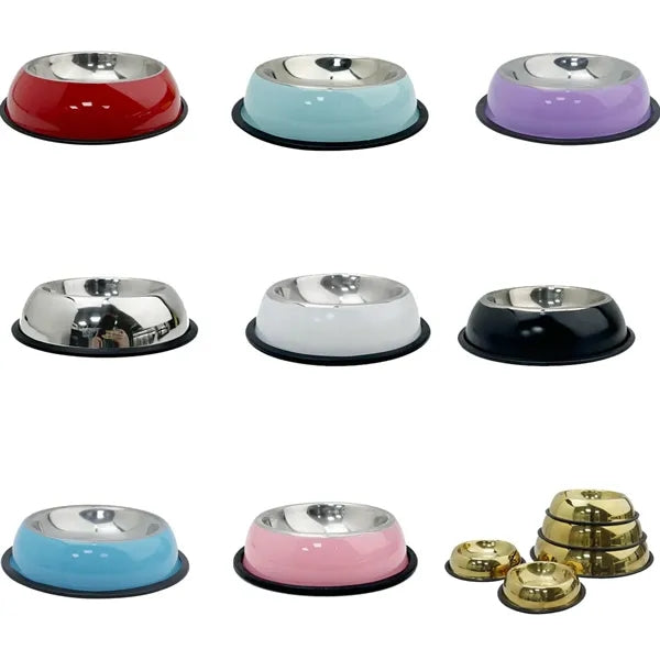 Fall Resistant Stainless Steel Pets Dog Food Bowl