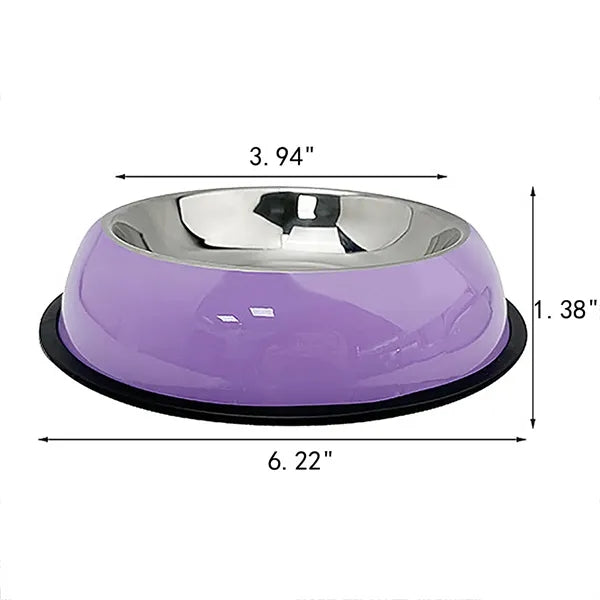 Fall Resistant Stainless Steel Pets Dog Food Bowl