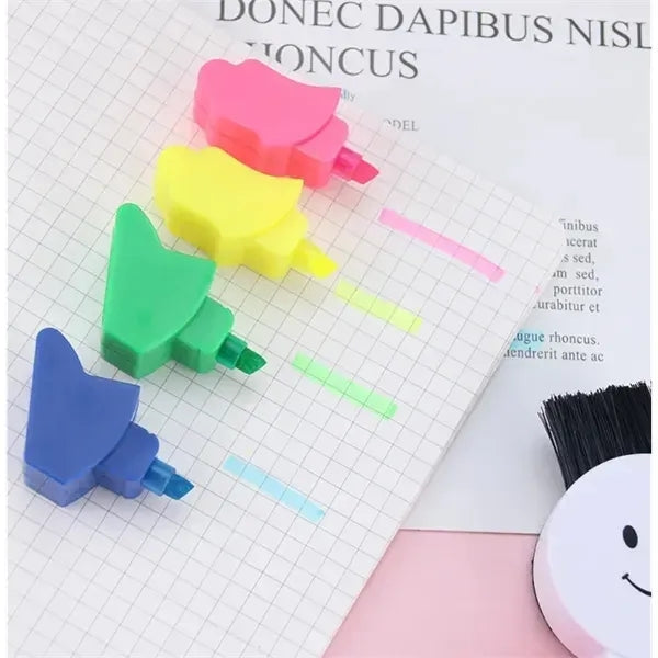 5 In 1 Smile Face Snowman Shape Highlighter Pen With Brush