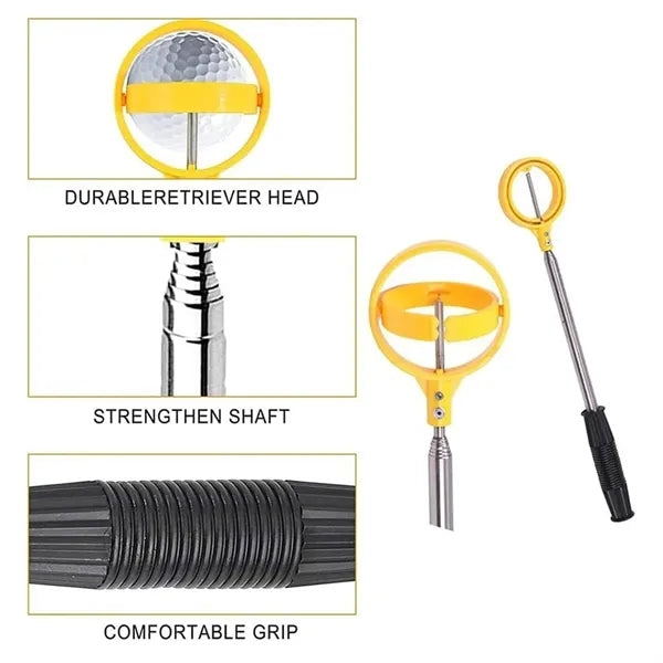 Stainless Steel Retractable Golf Ball Picker Retriever