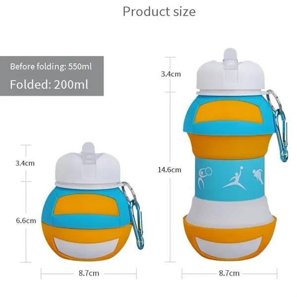 Sports Collapsible Foldable Bottle with Carabiner